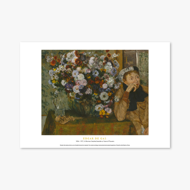 (명화 포스터 액자) 041_Edgar De Gas_A Woman Seated beside a Vase of Flowers_에드가 드가