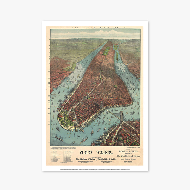 045_Vintage Art Posters_ 19th century old map NEW YORK (빈티지 아트 포스터)