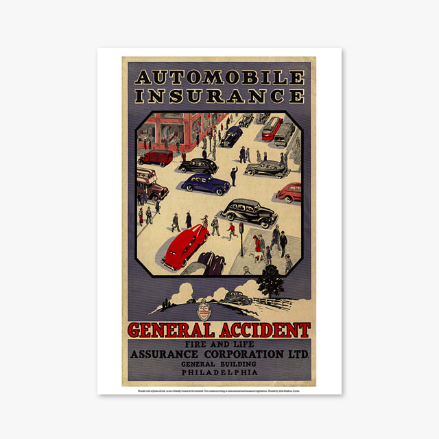887_Vintage Art Posters_general_accident_philadelphia_automobile_insurance_1940 (빈티지 아트 포스터)